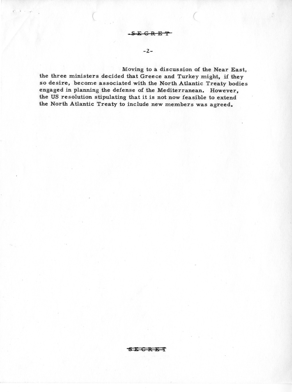 Memorandum, Department of State Summary of Telegrams