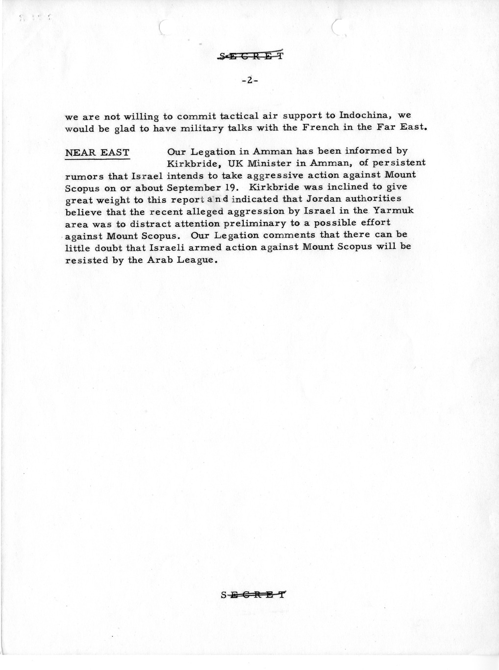 Memorandum, State Department Summary of Telegrams