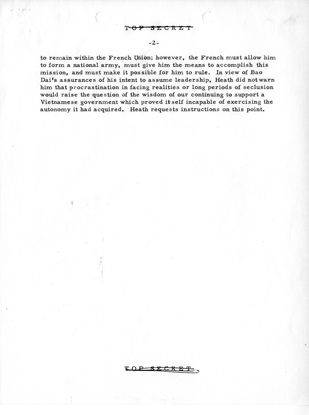 Memorandum, Department of State Summary of Telegrams