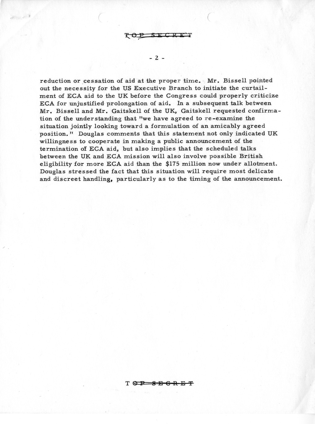 Memorandum, Department of State Summary of Telegrams