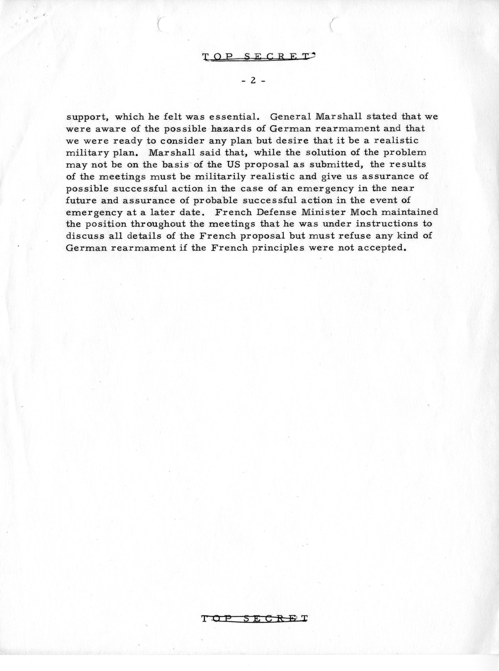 Memorandum, Department of State Summary of Telegrams