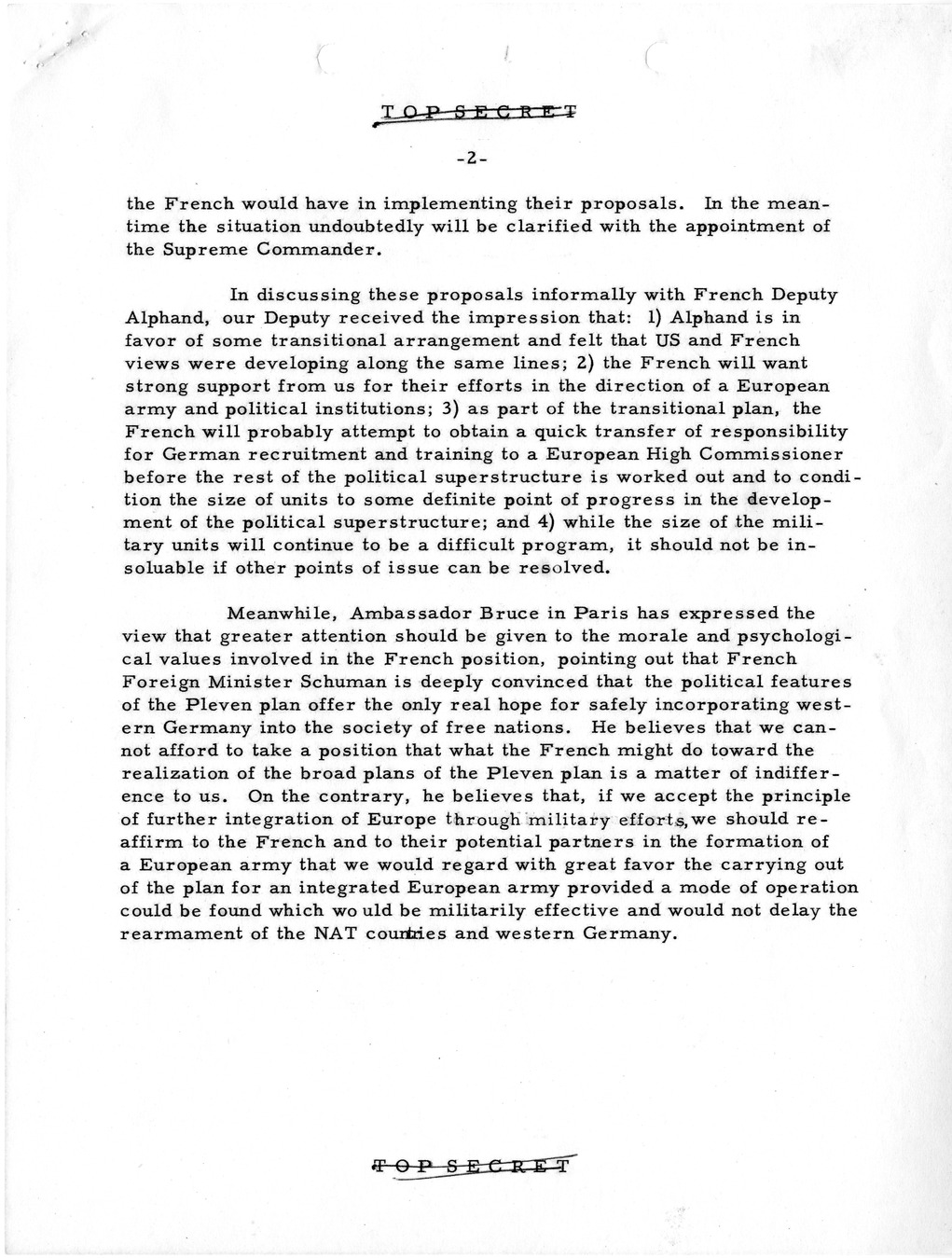 Memorandum, State Department Summary of Telegrams