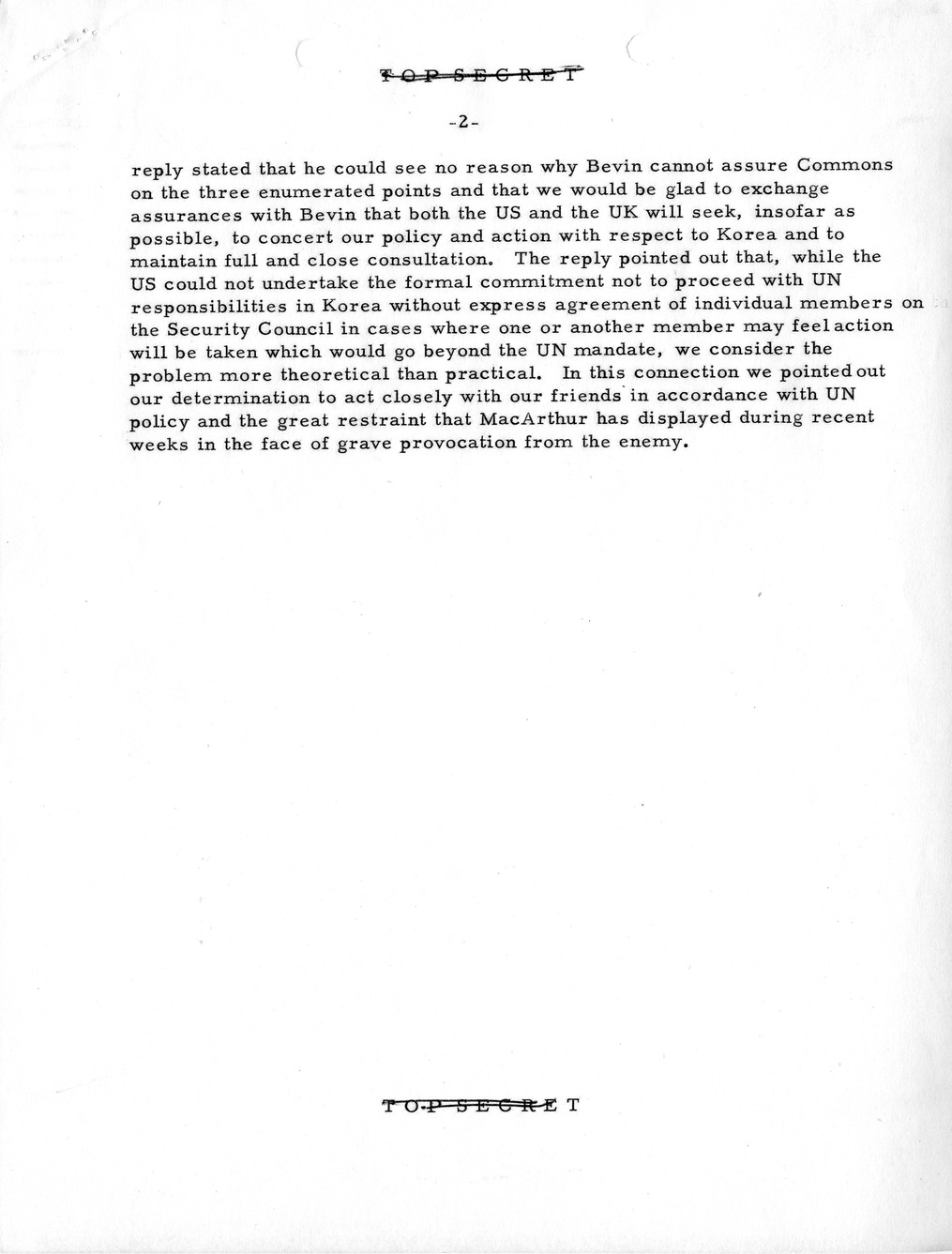 Memorandum, Department of State Summary of Telegrams