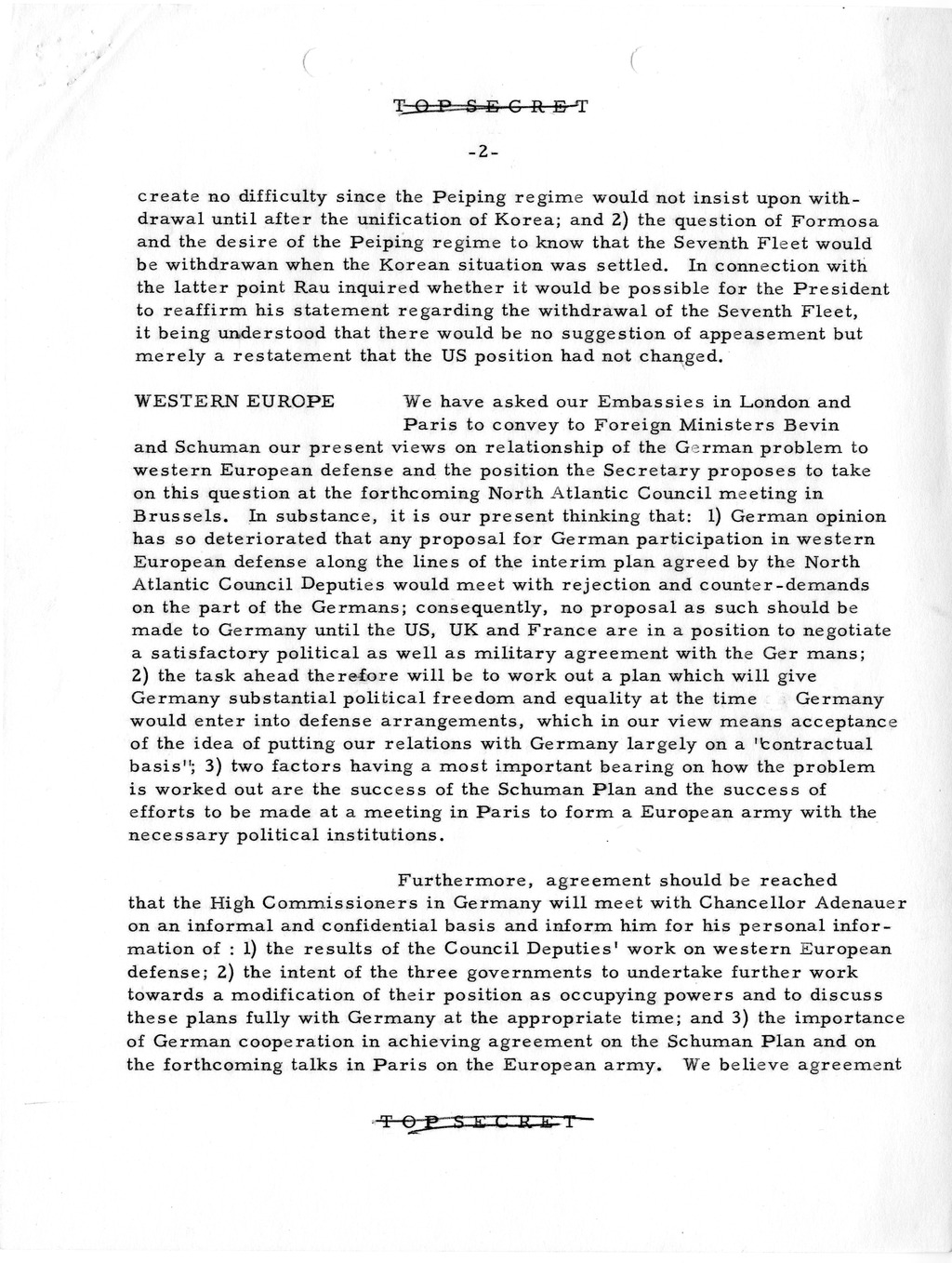 Memorandum, Department of State Summary of Telegrams