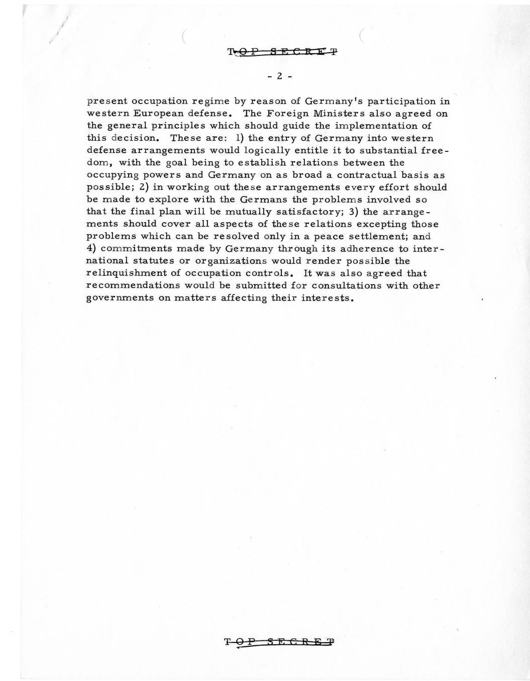 Memorandum, State Department Summary of Telegrams