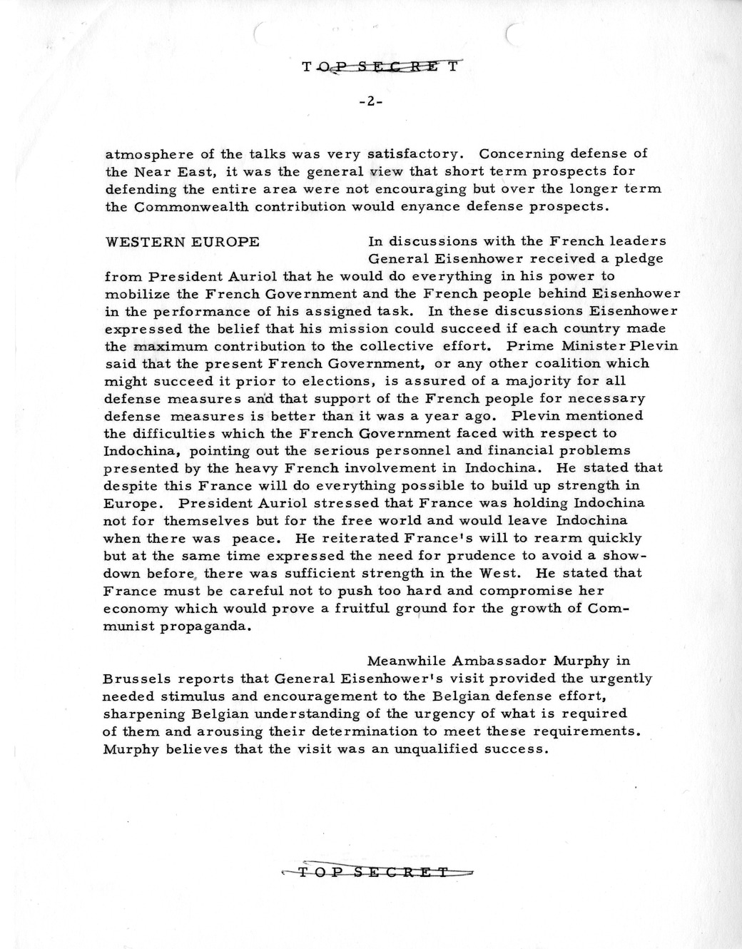 Memorandum, State Department Summary of Telegrams