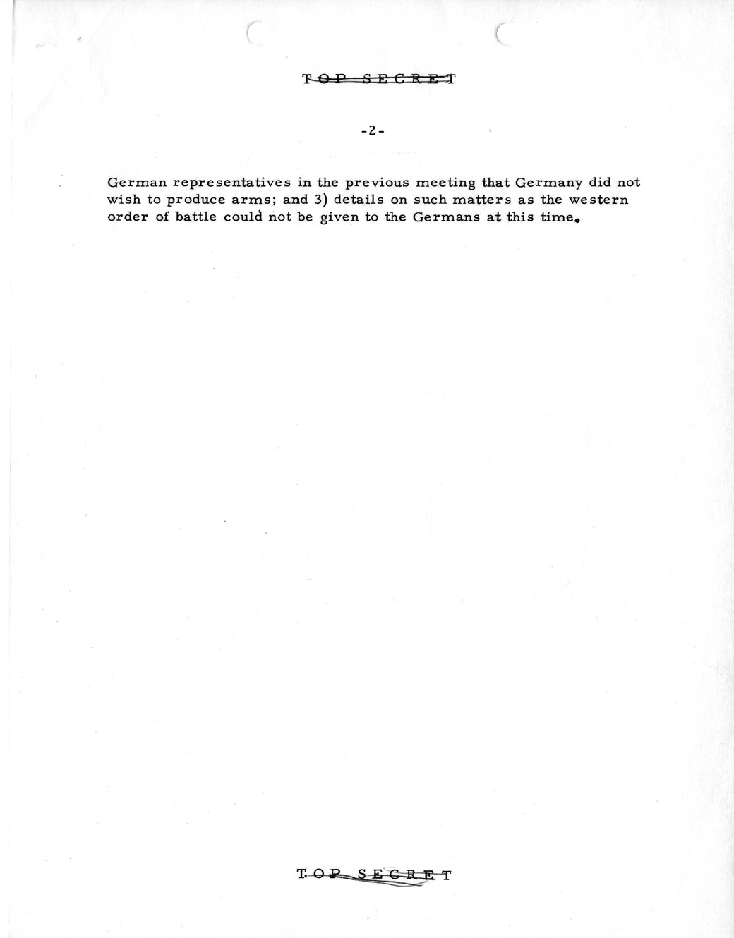 Memorandum, State Department Summary of Telegrams