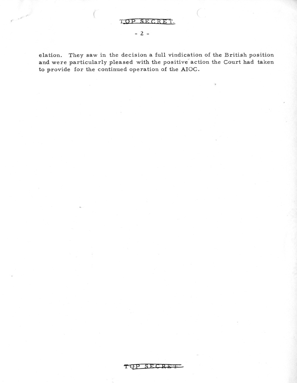 Memorandum, State Department Summary of Telegrams