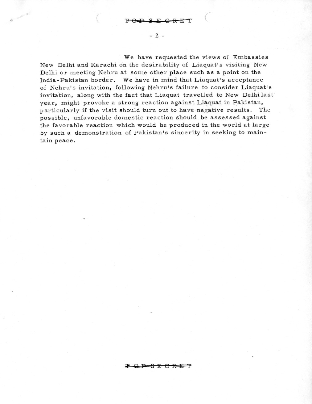 Memorandum, State Department Summary of Telegrams