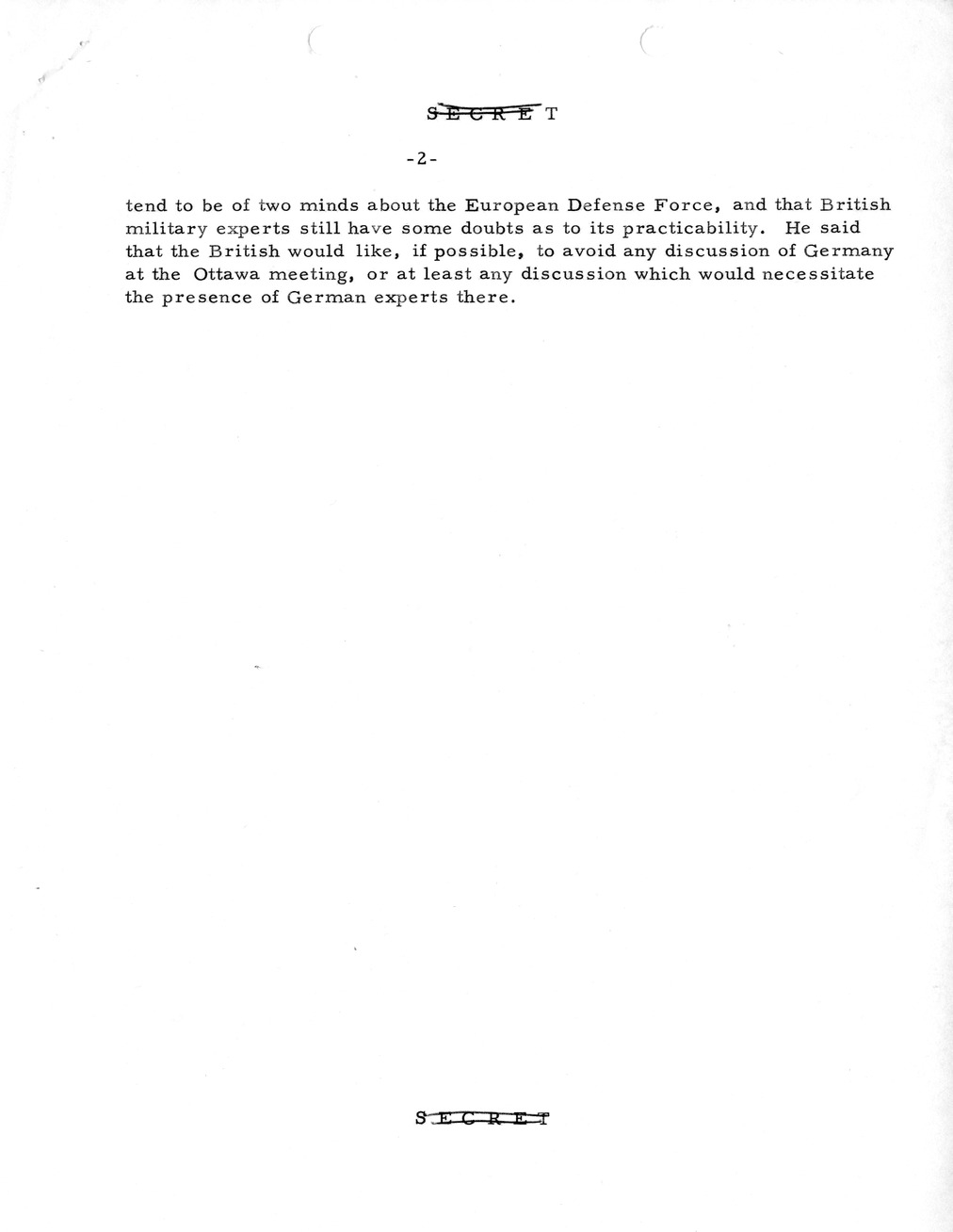 Memorandum, State Department Summary of Telegrams