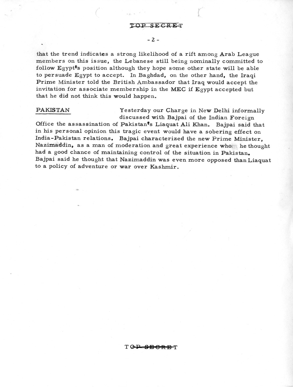 Memorandum, State Department Summary of Telegrams