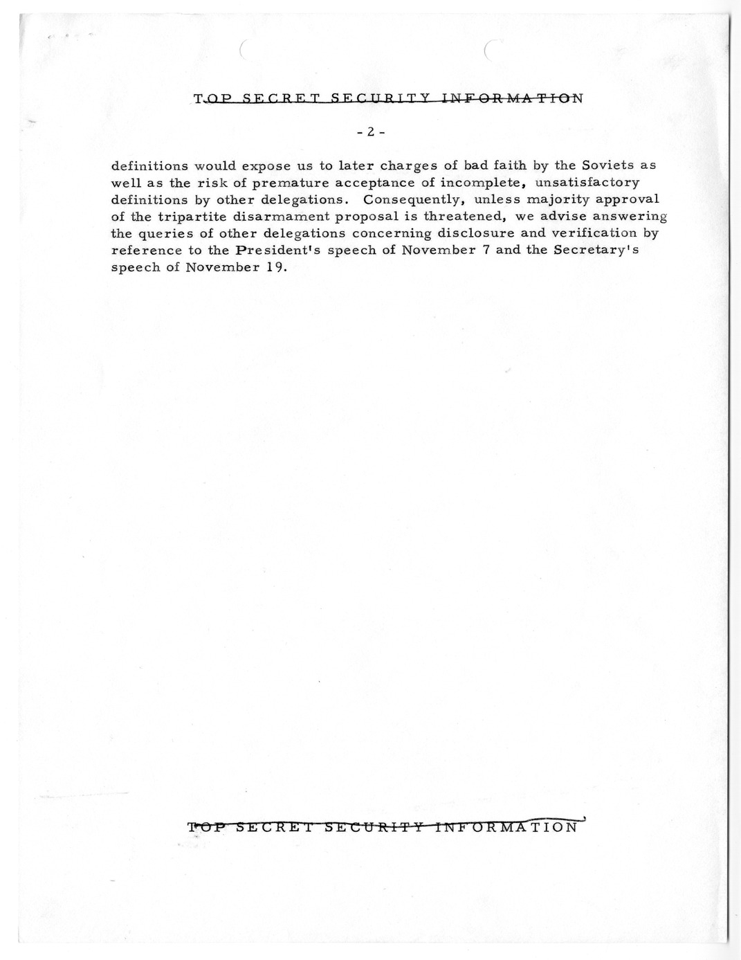 Memorandum, State Department Summary of Telegrams