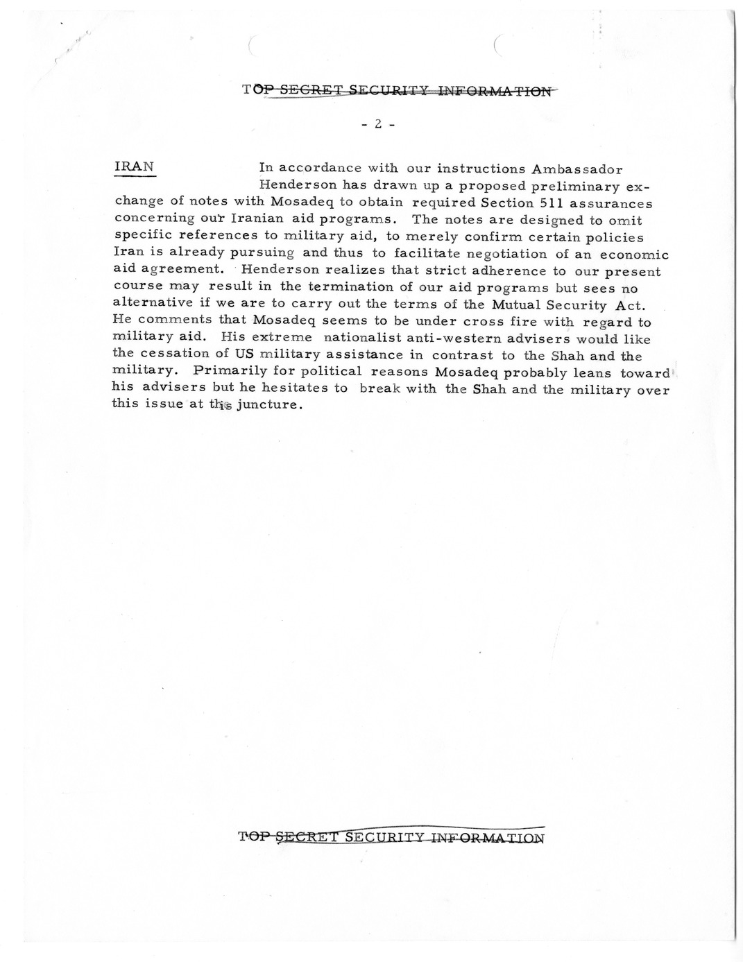 Memorandum, State Department Summary of Telegrams