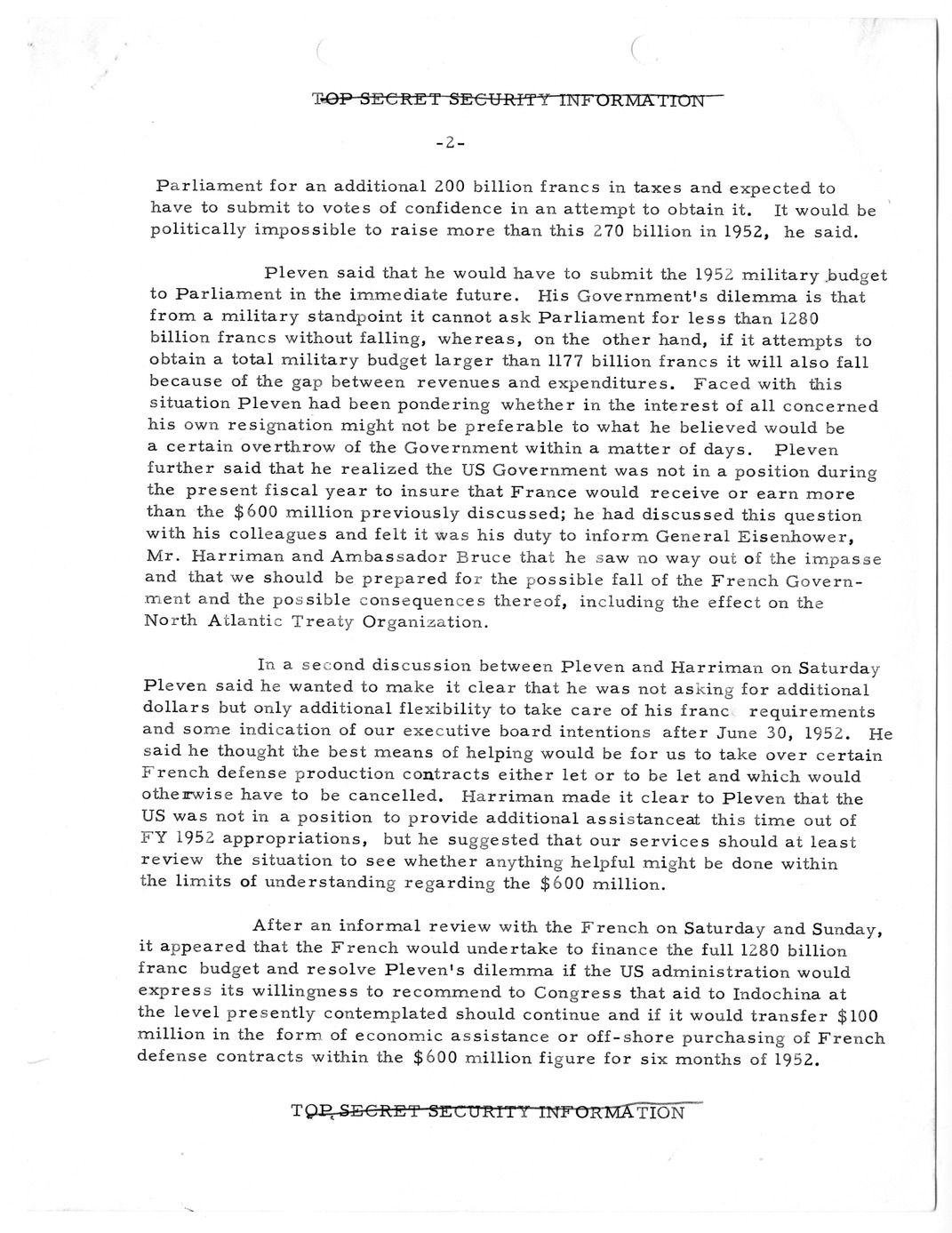 Memorandum, State Department Summary of Telegrams