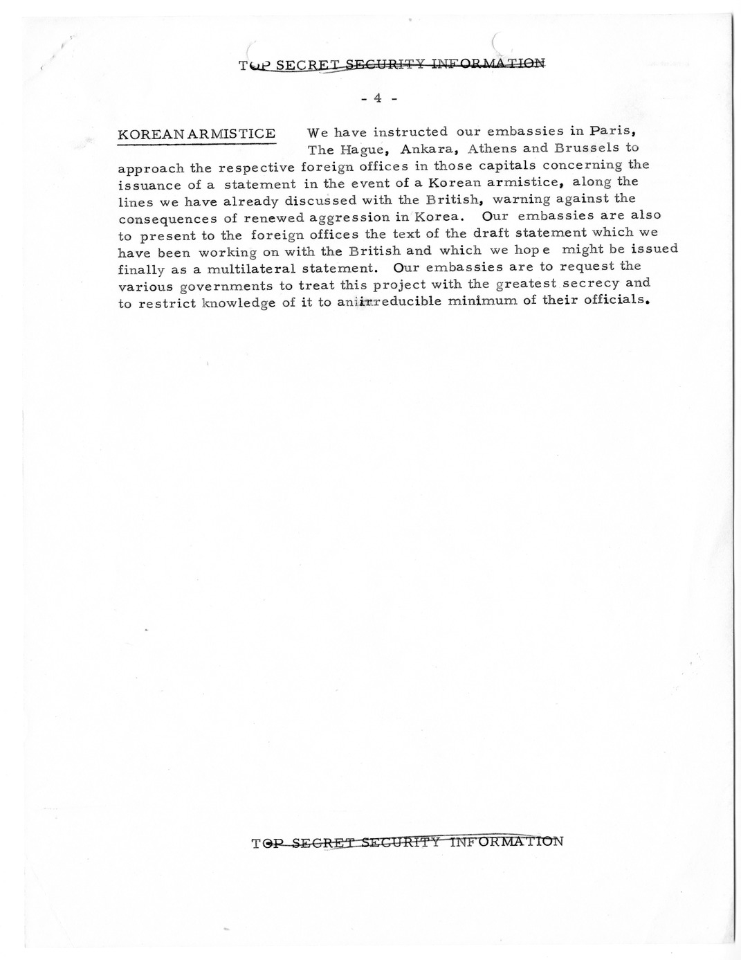 Memorandum, State Department Summary of Telegrams