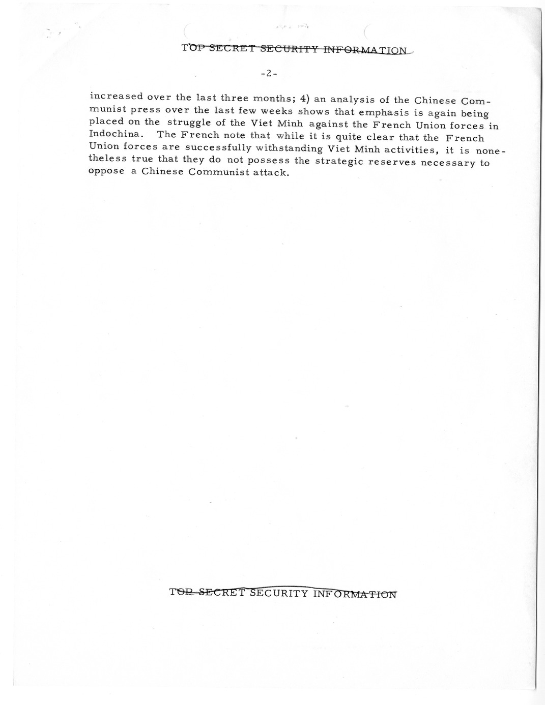 Memorandum, State Department Summary of Telegrams