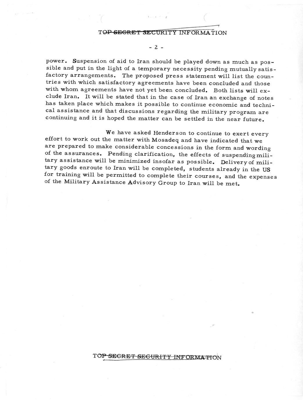 Memorandum, State Department Summary of Telegrams