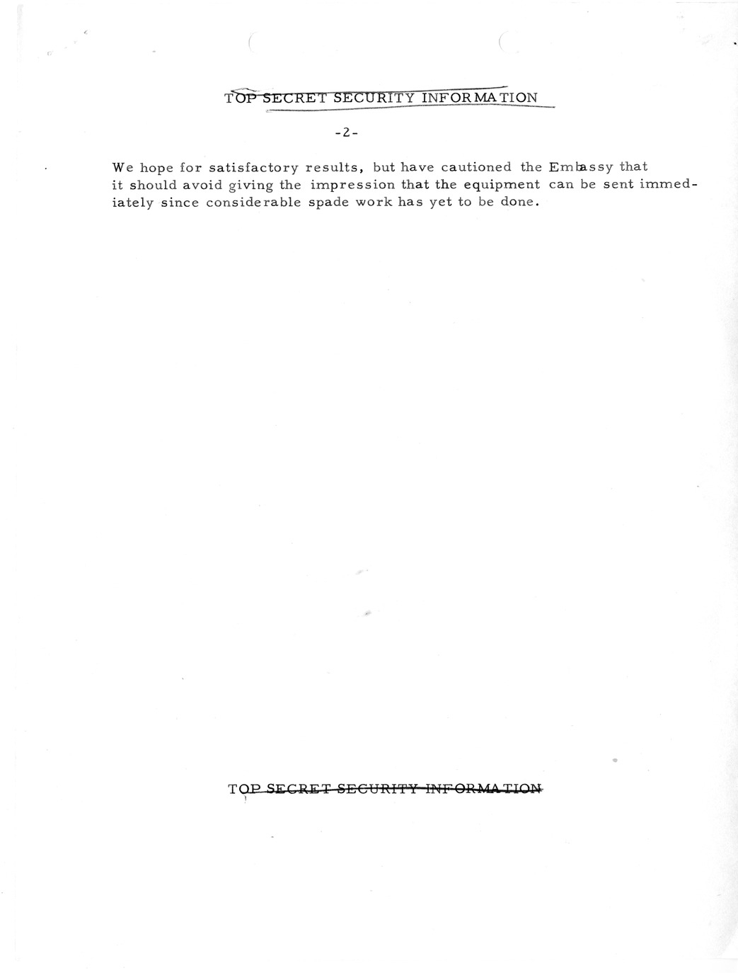 Memorandum, State Department Summary of Telegrams