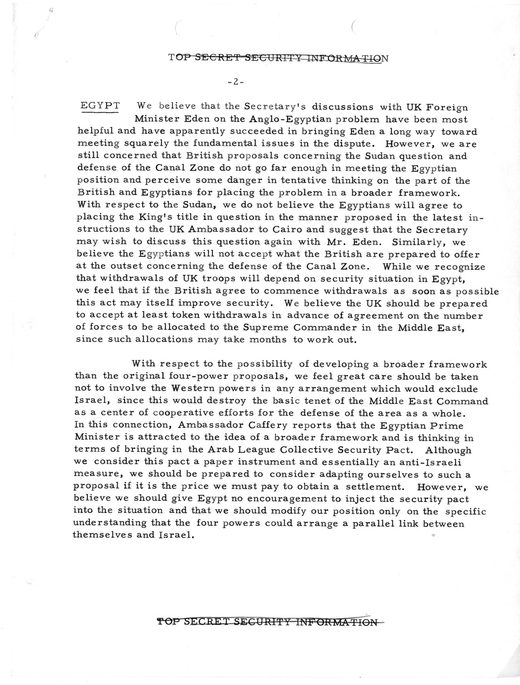 Memorandum, State Department Summary of Telegrams