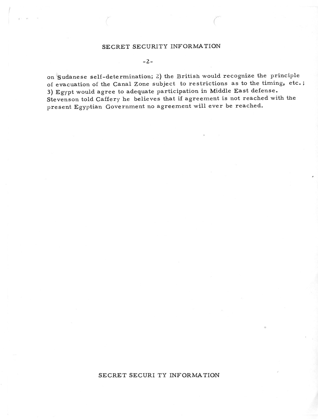Memorandum, State Department Summary of Telegrams