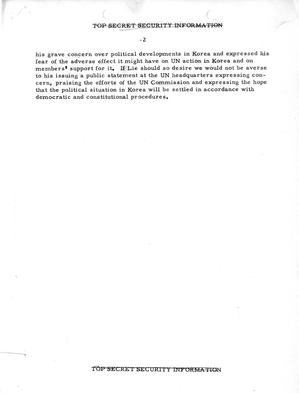 Memorandum, State Department Summary of Telegrams