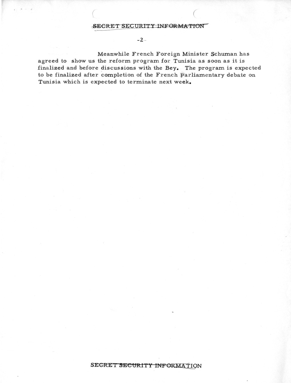 Memorandum, State Department Summary of Telegrams