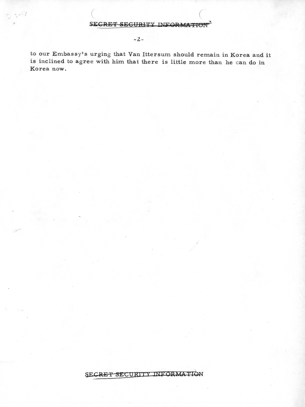 Memorandum, State Department Summary of Telegrams