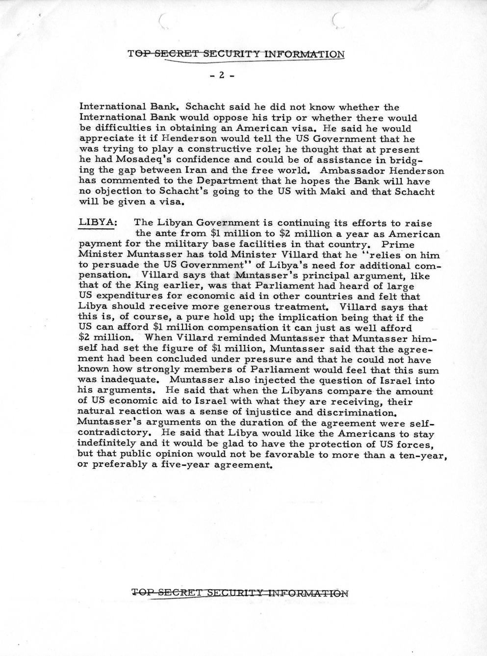 Memorandum, State Department Summary of Telegrams