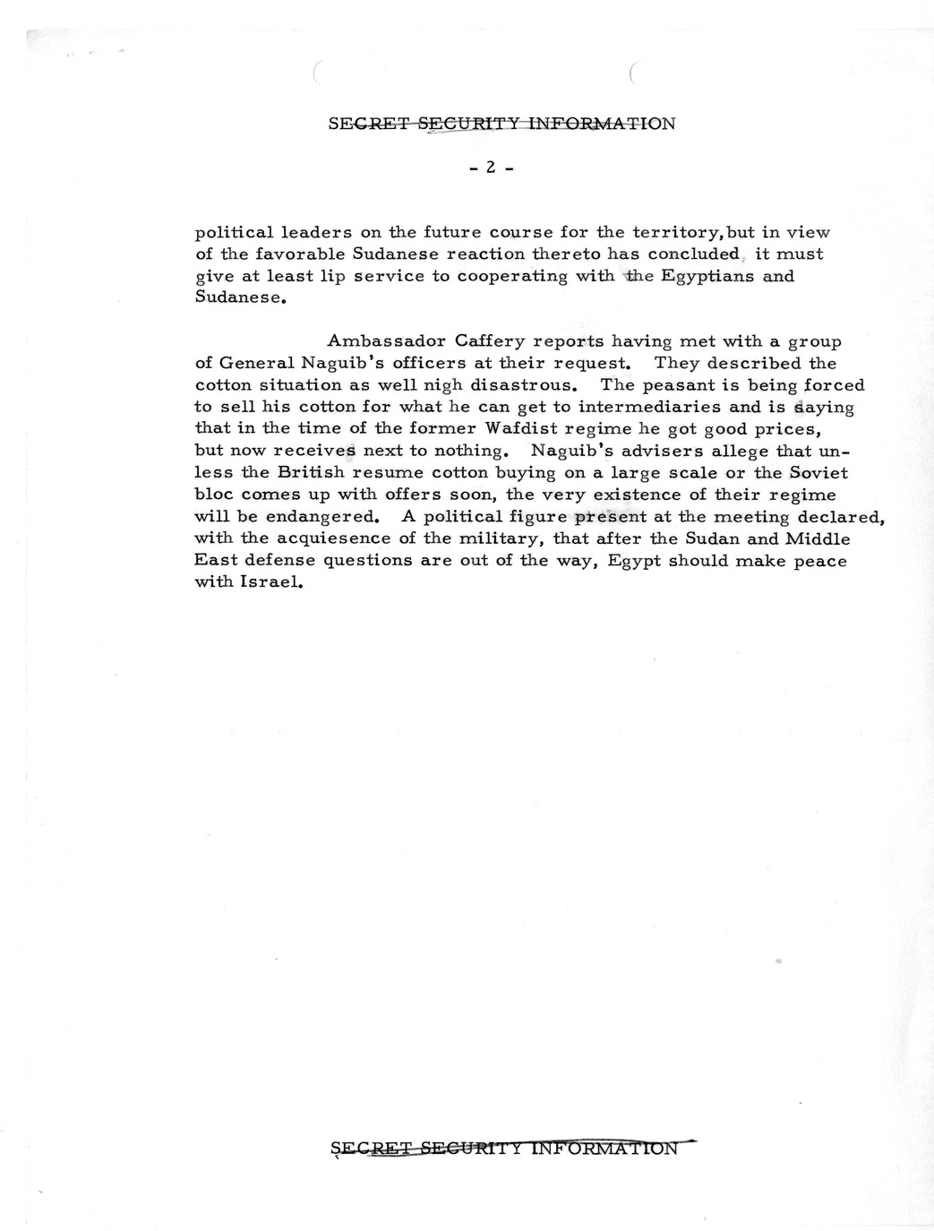 Memorandum, State Department Summary of Telegrams