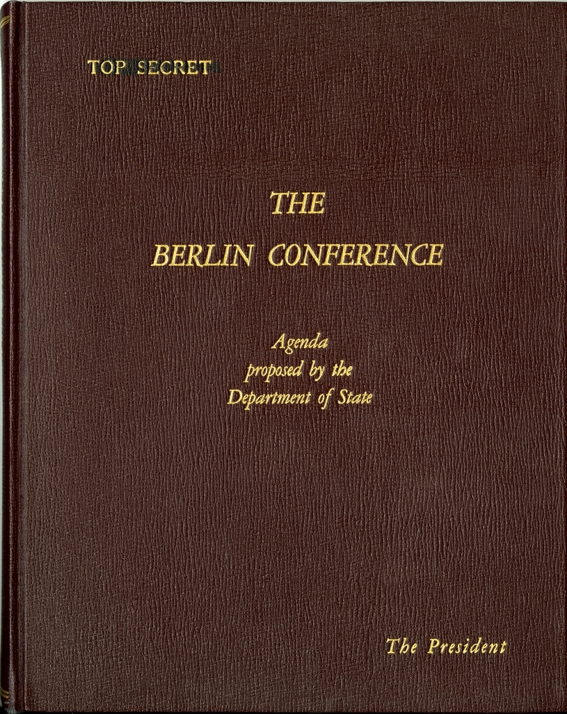 Cover, Table of Contents, and Agenda for the Berlin Conference: Agenda Proposed by the Department of State