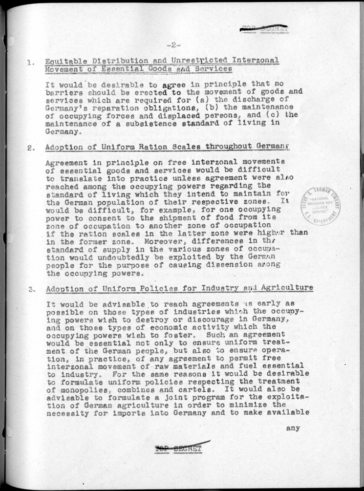 Policy Toward Germany