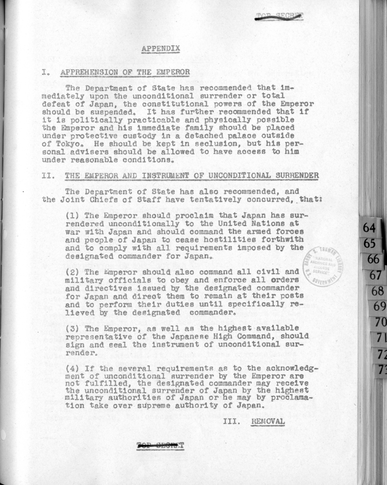 Military Government and Occupation of Japan Attitude Toward the Emperor