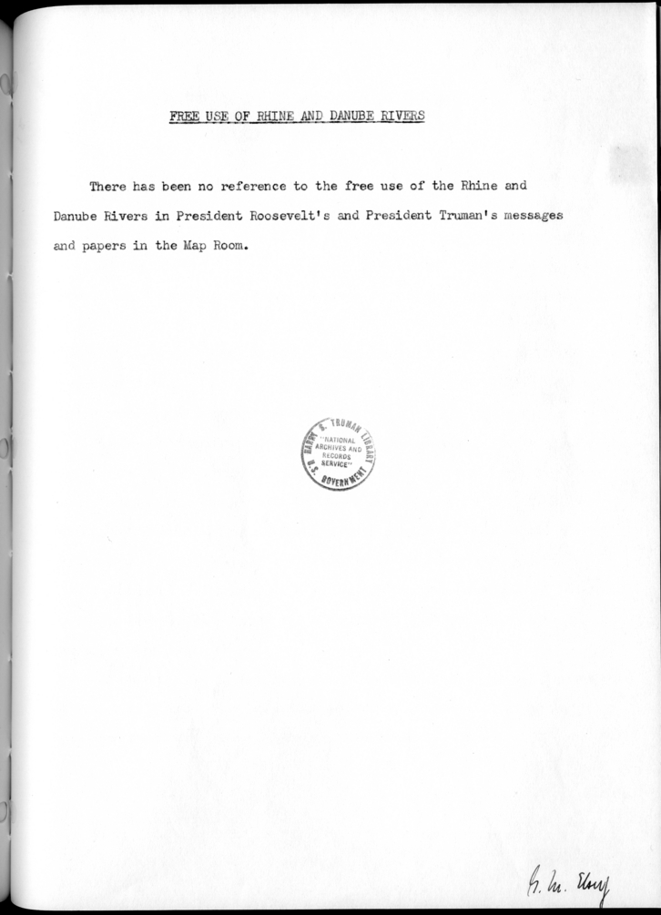 THE BERLIN CONFERENCE - Comments and Recommendations from the Joint Chiefs of Staff - The Dardenelles [Kiel Canal] [Rhine & Danube]