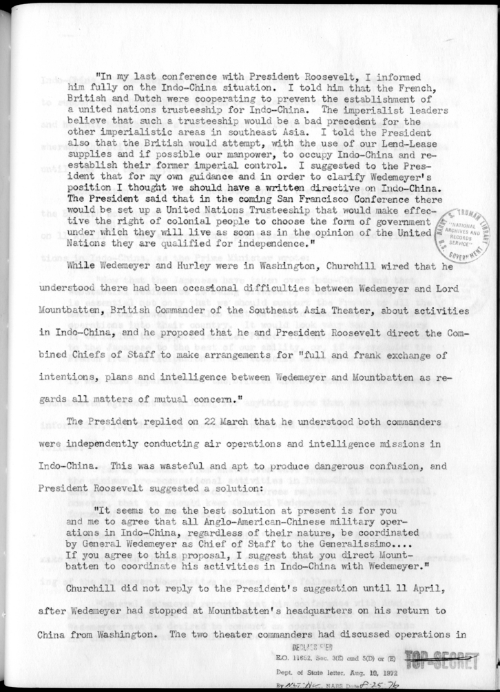 THE BERLIN CONFERENCE - Comments and Recommendations from the Joint Chiefs of Staff - Indo-China