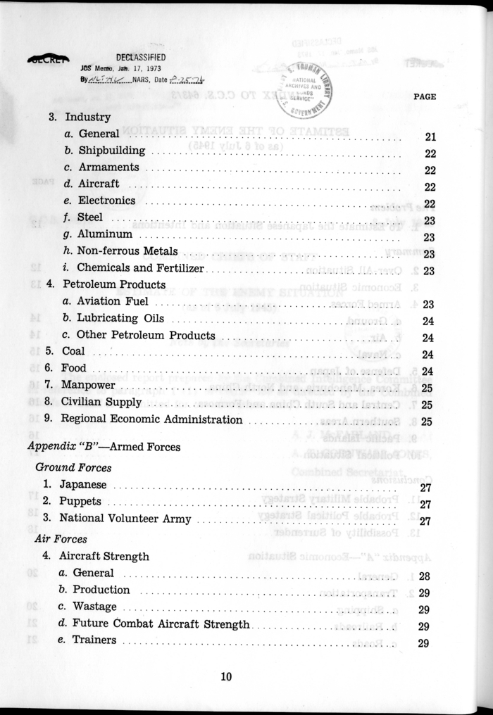 C.C.S. 643/3 - Estimate of the Enemy Situation