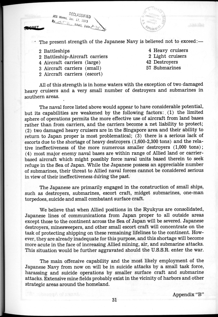 C.C.S. 643/3 - Estimate of the Enemy Situation