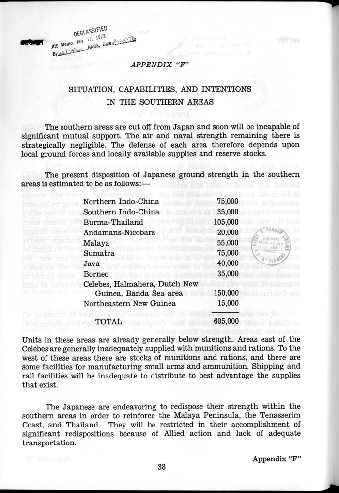 C.C.S. 643/3 - Estimate of the Enemy Situation