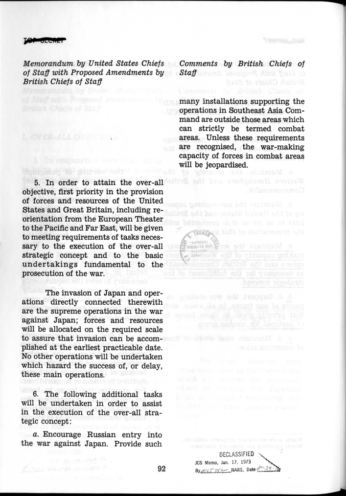 C.C.S. 877/4 - Basic Objectives, Strategy, and Policies