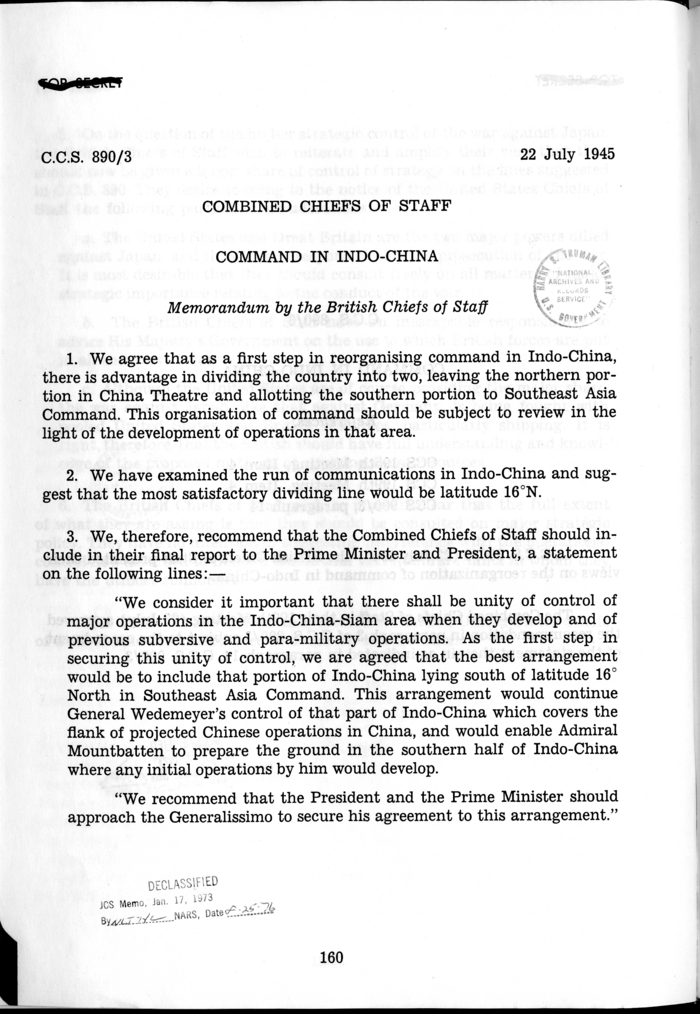 C.C.S. 890/3 - Command in Indo-China