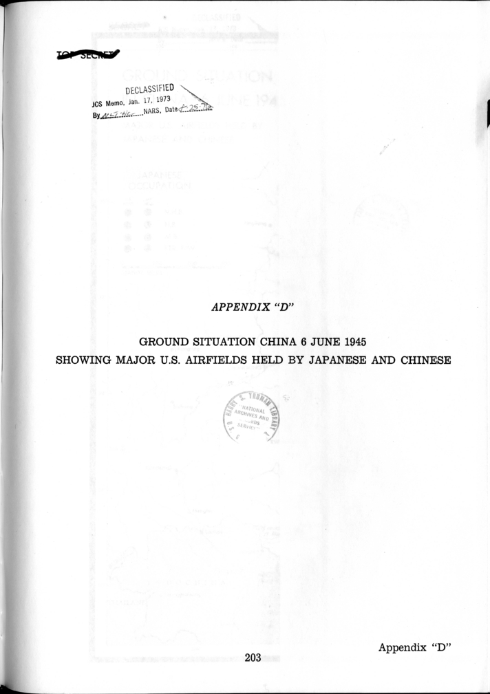 C.C.S. 893/1 - Progress Report on Operations in China, April 1944 Through June 1945