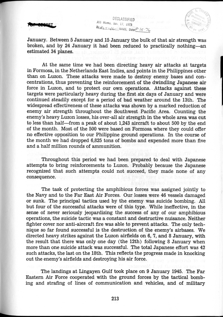 C.C.S. 894 - Report on Army Air Operations in the War Against Japan
