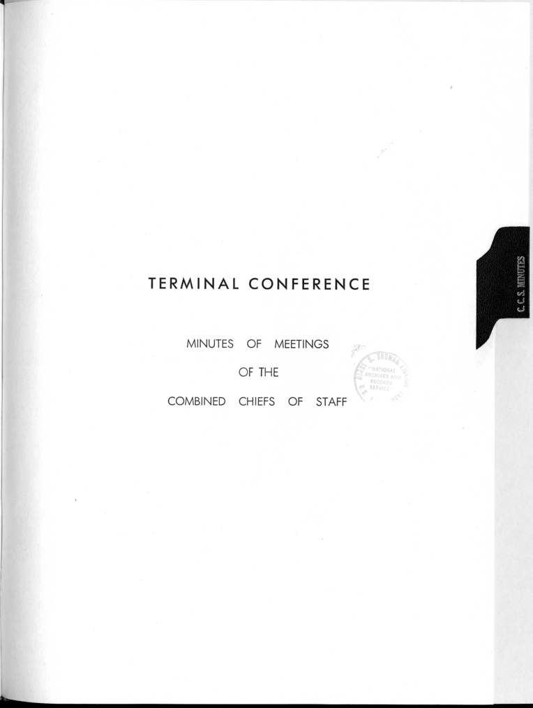 Cover Page for Terminal Conference, Minutes of Meetings of the Combined Chiefs of Staff
