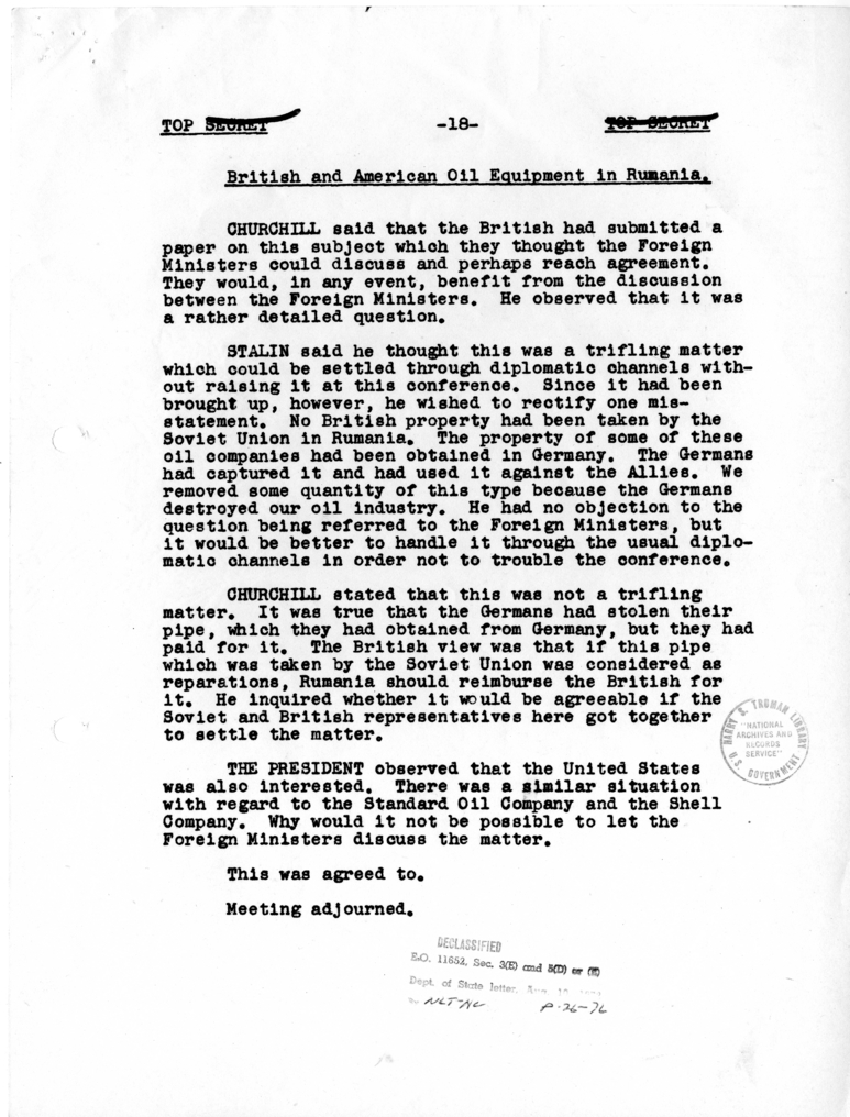 Minutes of the Meeting of the Heads of Government