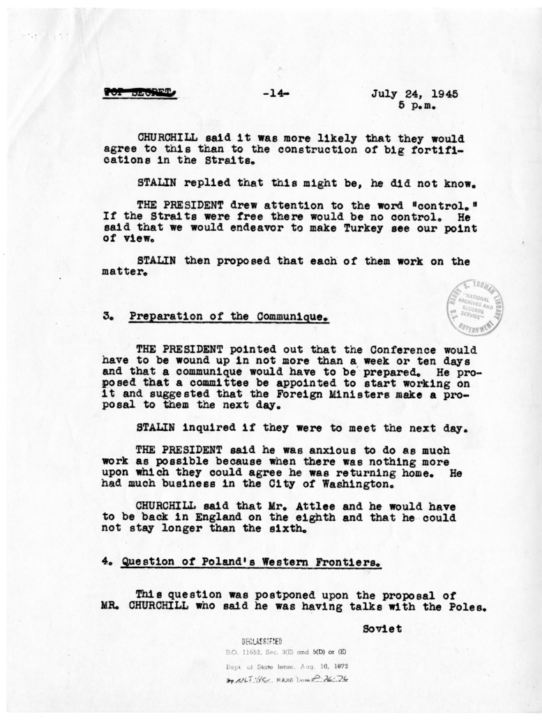 Minutes of Eighth Meeting of the Heads of Government in Berlin