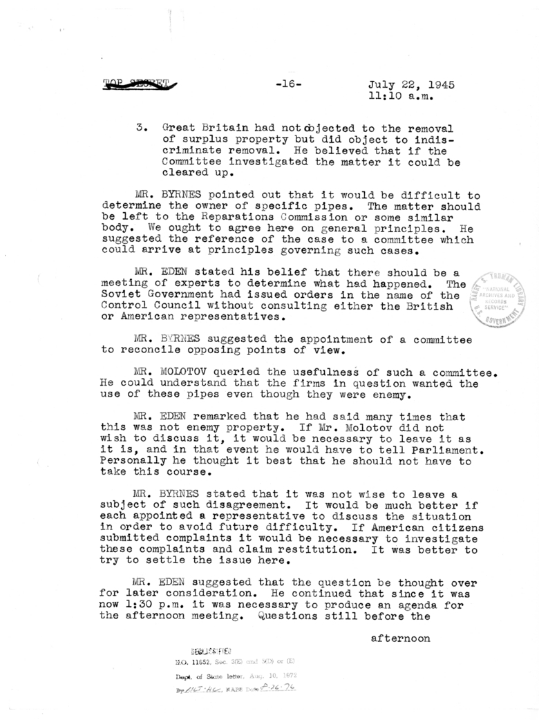 Minutes of the Fifth Meeting of the Foreign Ministers