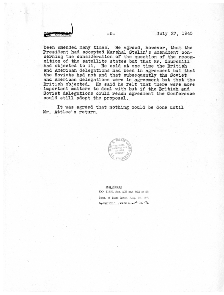 Minutes of the Meeting of American and Soviet Foreign Ministers