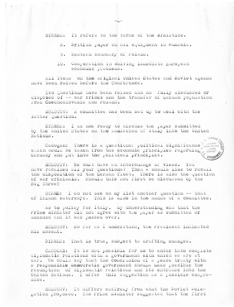Minutes of Meeting of Foreign Secretaries