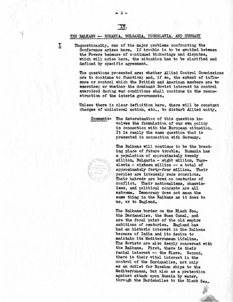 Memorandum from Joseph E. Davies to President Harry S. Truman