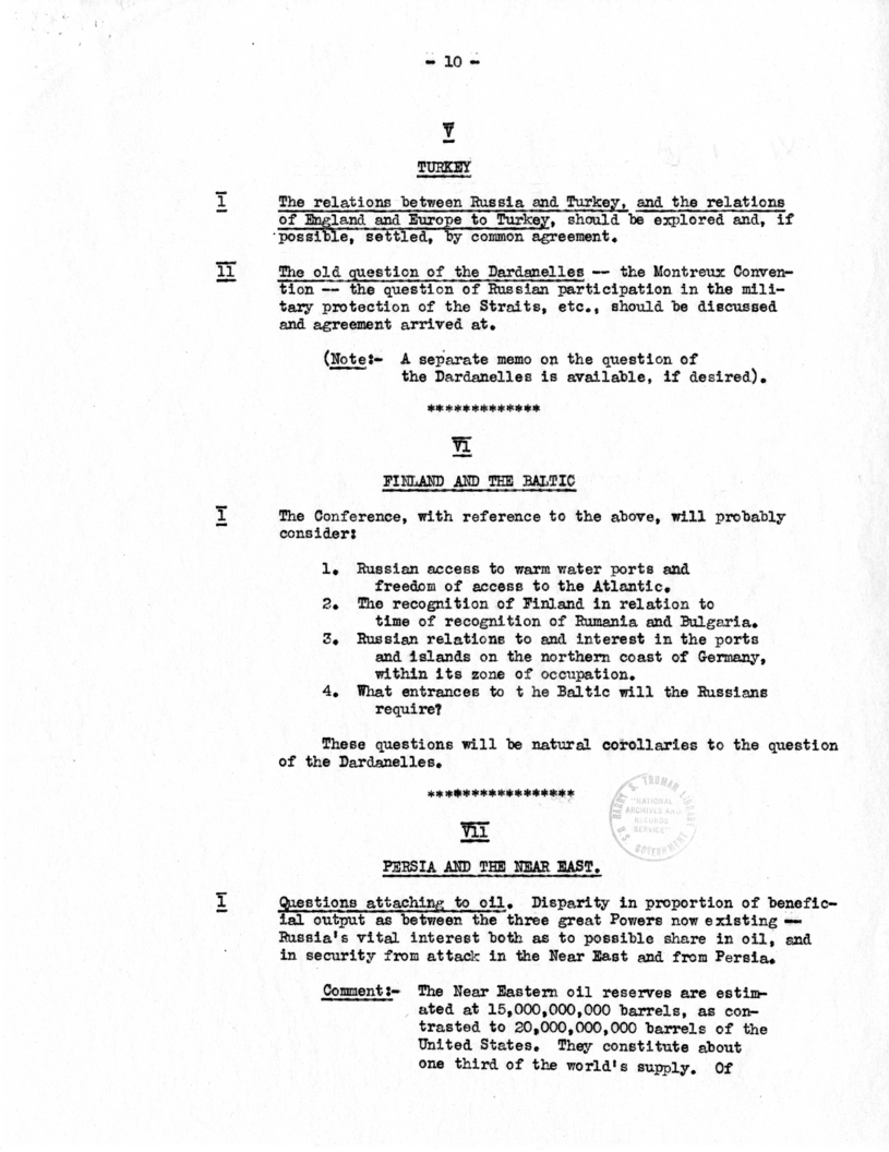 Memorandum from Joseph E. Davies to President Harry S. Truman