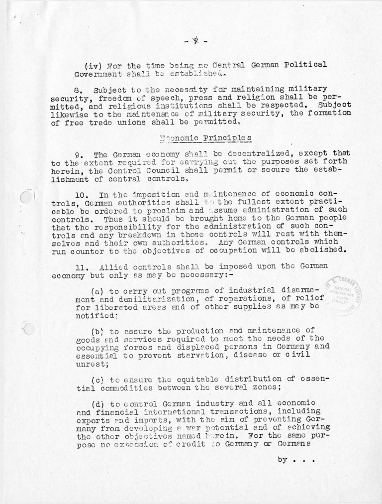 Agenda as Telegraphed to the Soviet and British Governments by the Secretary's Telegram of July 5
